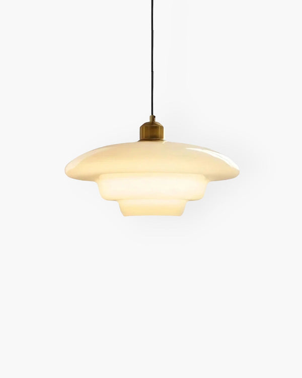Pendant Ceiling Light - Nuvora - Soft Cloud Shape - Retro Opal Glass Design