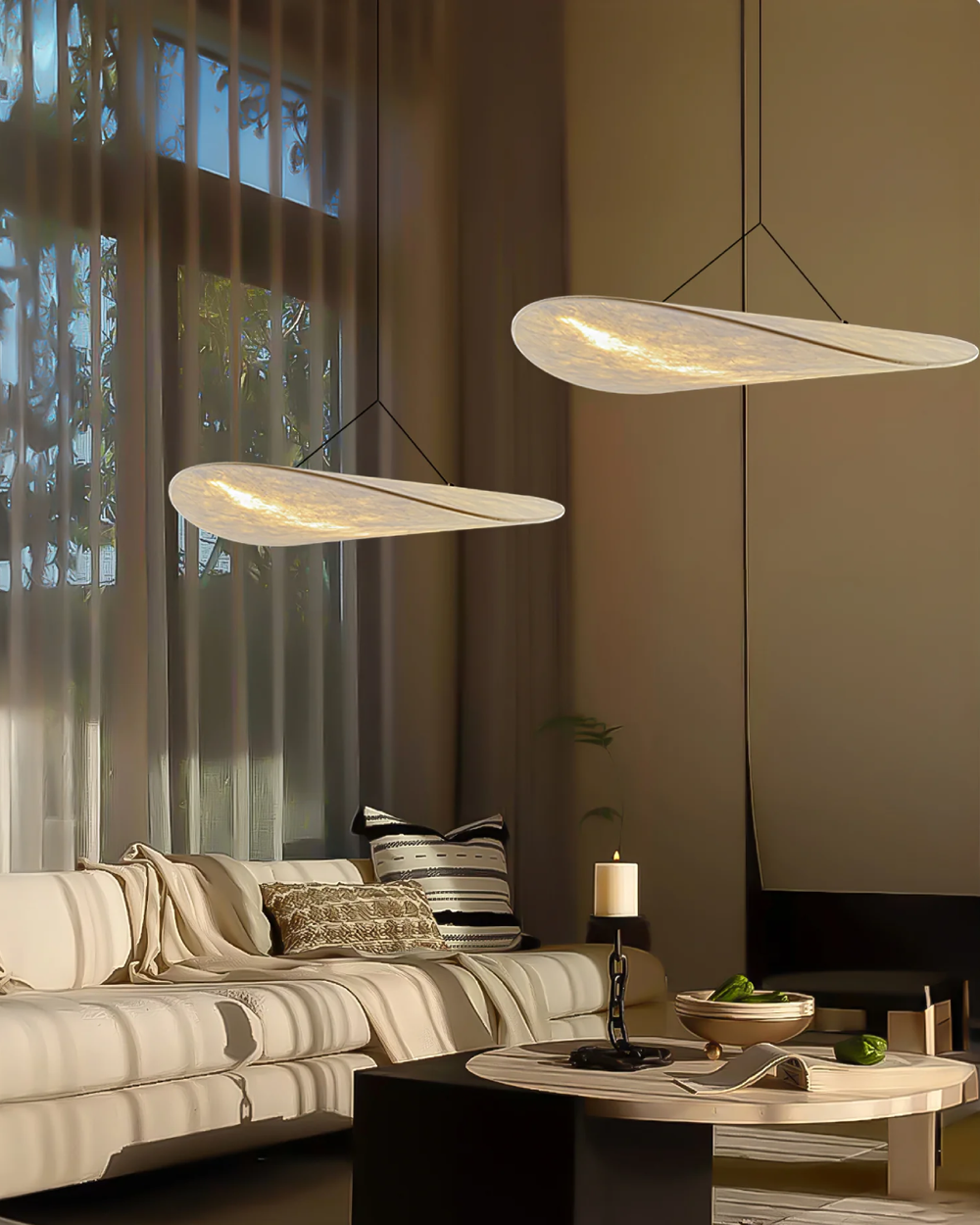 Pendant Ceiling Light - Japalune - Japandi Floating Design - Modern Ambient Glow