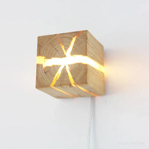 Wall Light - SolidWood - Cube Craft Lamp - Rustic Home Decor