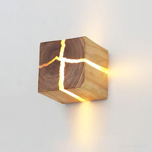 Wall Light - SolidWood - Cube Craft Lamp - Rustic Home Decor