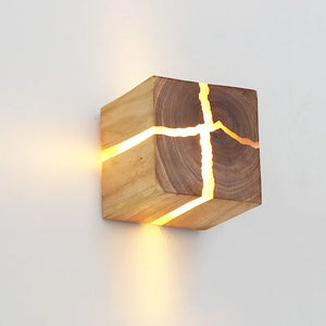Wall Light - SolidWood - Cube Craft Lamp - Rustic Home Decor