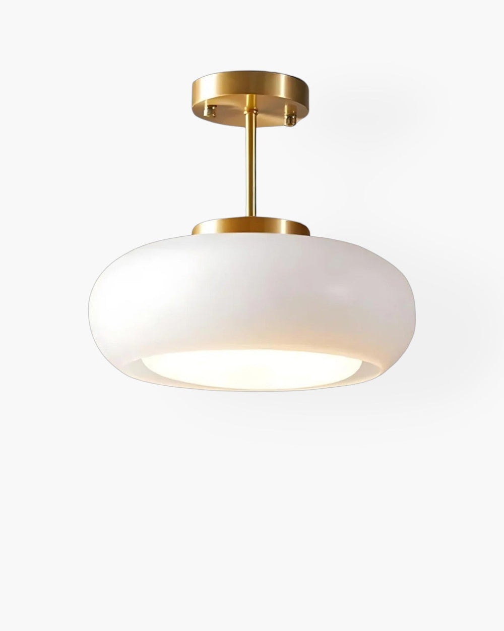 Ceiling Light Fixture - Memoria - Brass Mount Design - Frosted Glass Shade