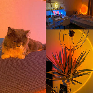 LED Mood Lamp - AuraGlow - Sunset Projection Light - Colourful Room Decor