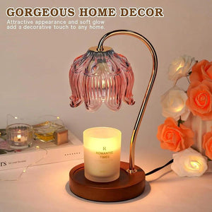 Luminara | Elegant Retro Glass Candle Warmer Lamp for Cozy Ambiance 0