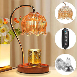 Luminara | Elegant Retro Glass Candle Warmer Lamp for Cozy Ambiance 1