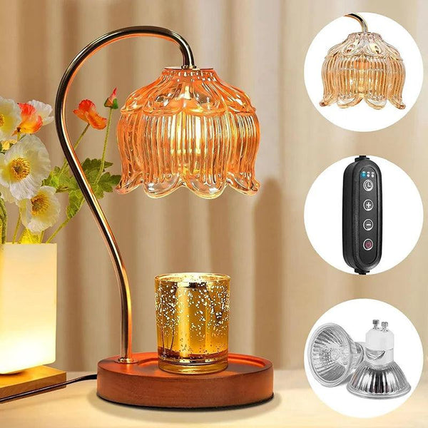 Luminara | Elegant Retro Glass Candle Warmer Lamp for Cozy Ambiance 1