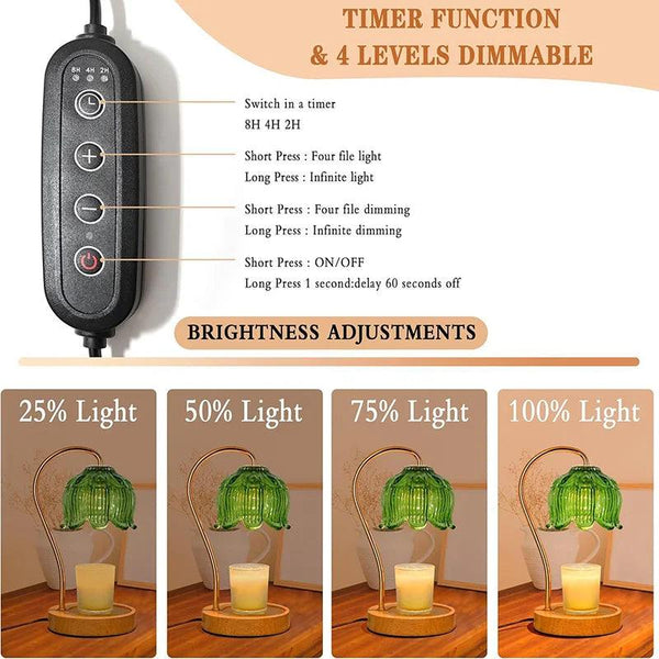 Luminara | Elegant Retro Glass Candle Warmer Lamp for Cozy Ambiance 3