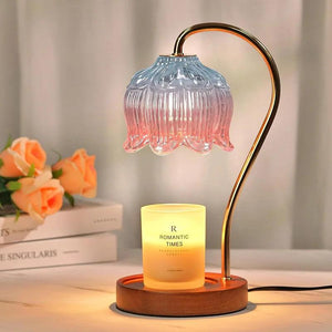 Luminara | Elegant Retro Glass Candle Warmer Lamp for Cozy Ambiance 7