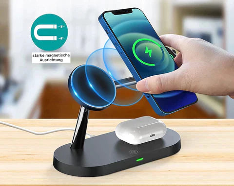 Wireless Charging Station - ChargeMax - 3-in-1 Fast Charger - Smart Device Dock