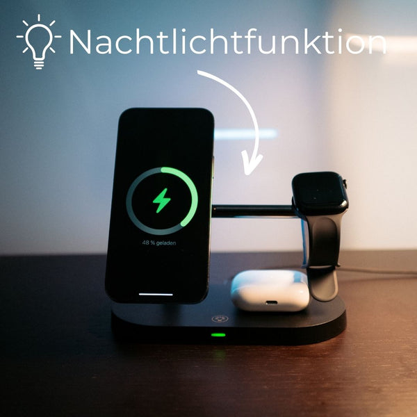 Wireless Charging Station - ChargeMax - 3-in-1 Fast Charger - Smart Device Dock