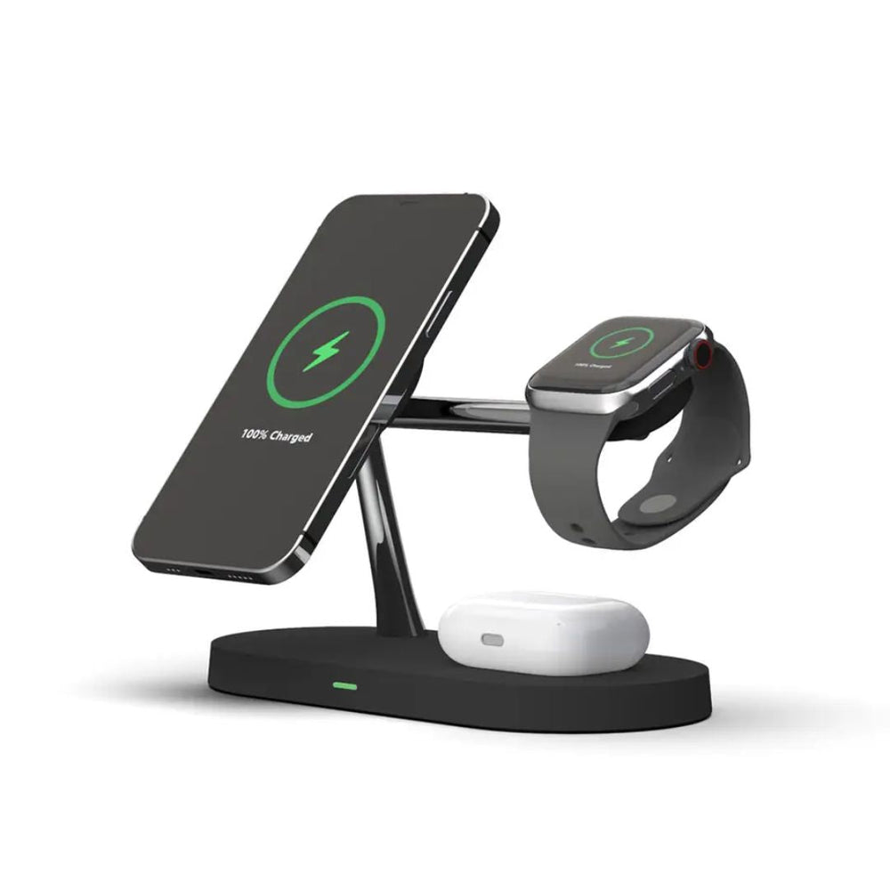 Wireless Charging Station - ChargeMax - 3-in-1 Fast Charger - Smart Device Dock