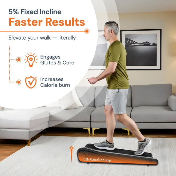 Mini Incline Walking Pad Treadmill with Fixed Incline ? Compact Design for Enhanced Calorie Burn 2