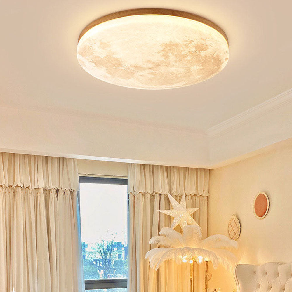 LED Ceiling Light – Lunara – Minimalist Wood Design – Warm Ambient Glow