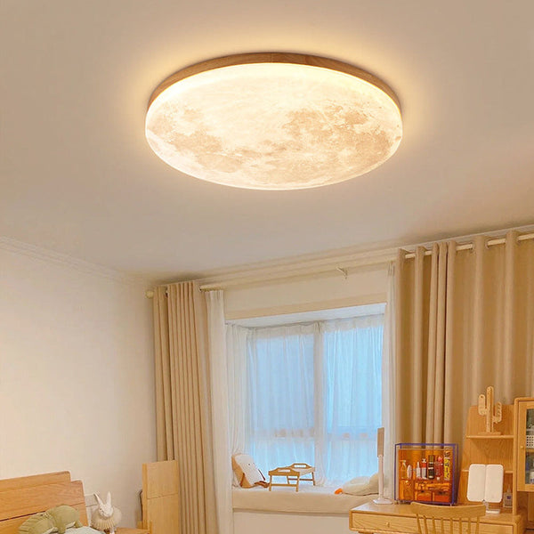 LED Ceiling Light – Lunara – Minimalist Wood Design – Warm Ambient Glow