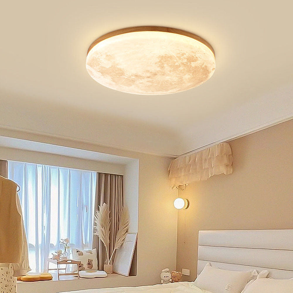 LED Ceiling Light – Lunara – Minimalist Wood Design – Warm Ambient Glow