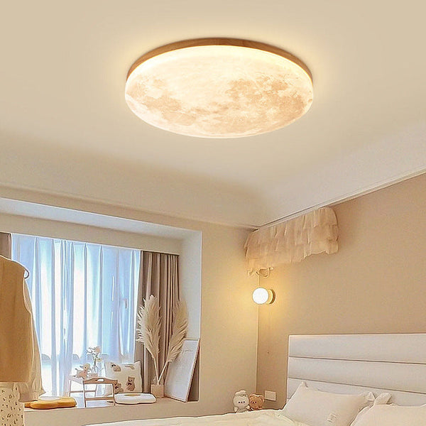 LED Ceiling Light – Lunara – Minimalist Wood Design – Warm Ambient Glow