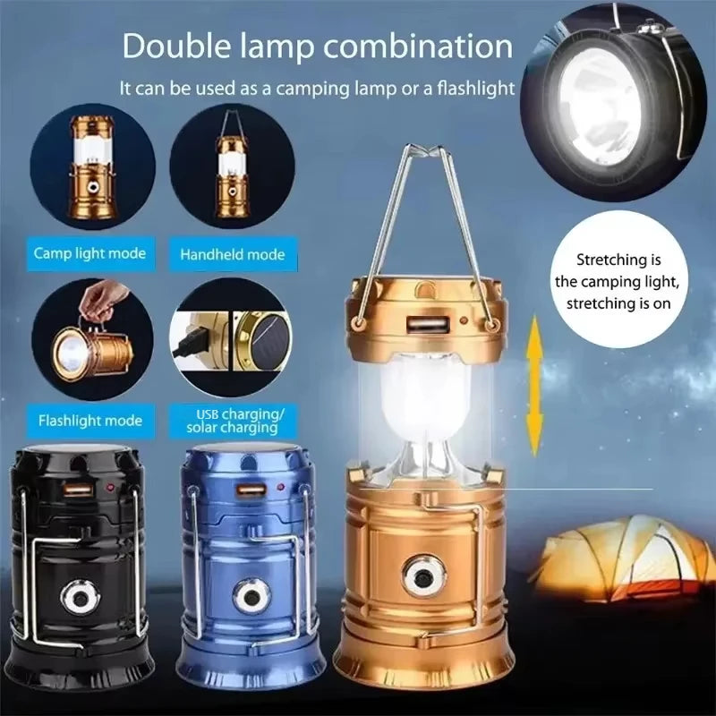 Multi-Function Portable Camping Lantern | Solar Charging & LED Light for Versatile Outdoor Use 0