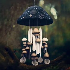 Mushroom Wind Chime - Enchantix - Resin Garden Decor - Outdoor Melodies