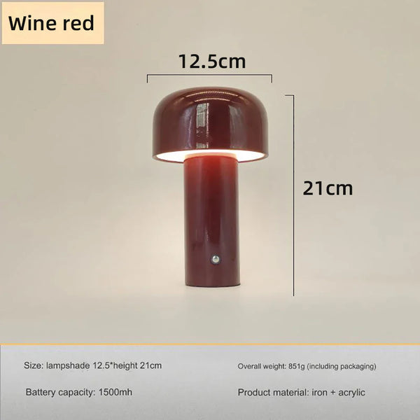 Mushroom Lamp - LumoMush - Rechargeable LED Light - Playful Home Decor