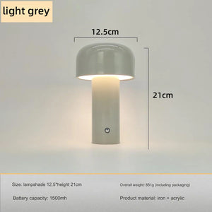 Mushroom Lamp - LumoMush - Rechargeable LED Light - Playful Home Decor