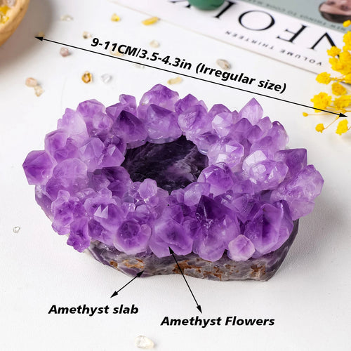 Natural Amethyst Candle Holder with Unique Design ? Enhance Healing and Home Decor 1