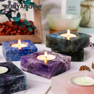 Natural Crystal | Rose Quartz Candlestick Holder with Unique Design ? Elegant Home Decoration for Calming Ambiance 0