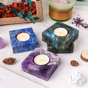 Natural Crystal | Rose Quartz Candlestick Holder with Unique Design ? Elegant Home Decoration for Calming Ambiance 2