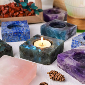 Natural Crystal | Rose Quartz Candlestick Holder with Unique Design ? Elegant Home Decoration for Calming Ambiance 4