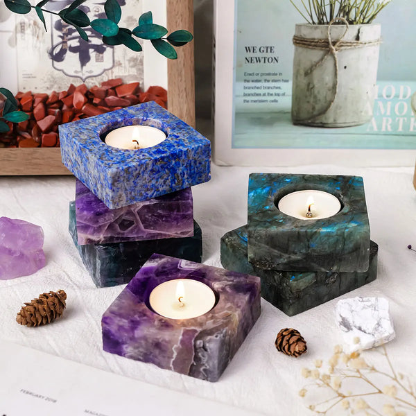 Natural Crystal | Rose Quartz Candlestick Holder with Unique Design ? Elegant Home Decoration for Calming Ambiance 5
