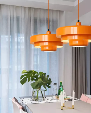 Pendant Ceiling Light - Cascadia - Retro Orange Style - Modern Statement Lighting