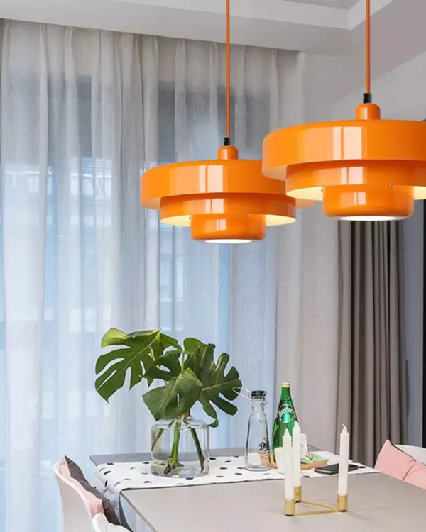Pendant Ceiling Light - Cascadia - Retro Orange Style - Modern Statement Lighting