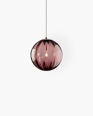 Pendant Ceiling Light - Virello - Amber Glass Globe - Modern Vintage Style