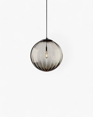Pendant Ceiling Light - Virello - Amber Glass Globe - Modern Vintage Style