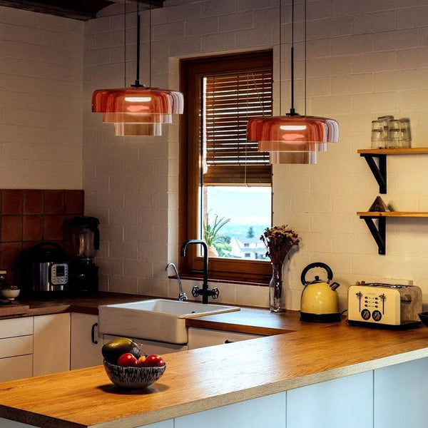 Glass Pendant Light – Nordira – Modern Ceiling Lamp – Adjustable Kitchen Lighting