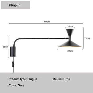 Wall Reading Light - Nordiva - Adjustable Swing Arm - Modern LED Lamp