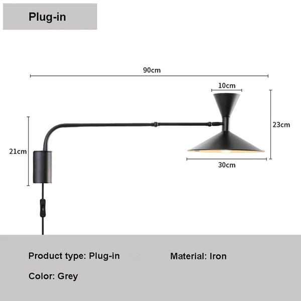 Wall Reading Light - Nordiva - Adjustable Swing Arm - Modern LED Lamp