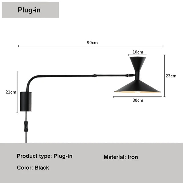 Wall Reading Light - Nordiva - Adjustable Swing Arm - Modern LED Lamp