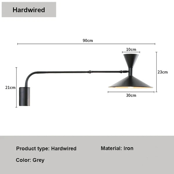 Wall Reading Light - Nordiva - Adjustable Swing Arm - Modern LED Lamp