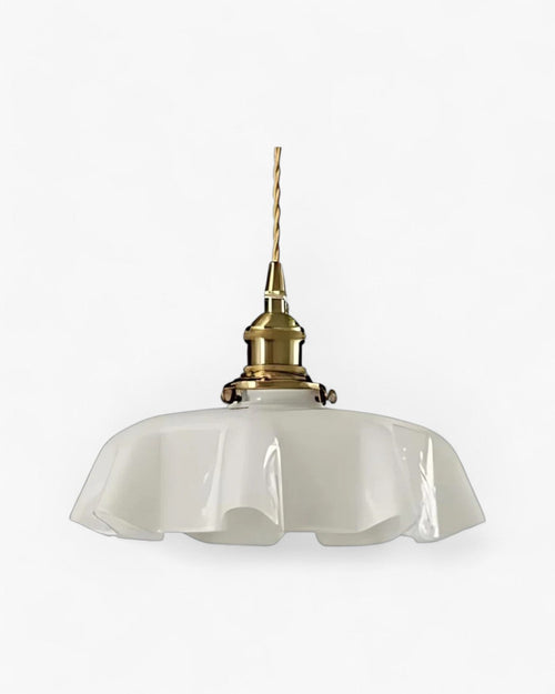 Pendant Ceiling Light - Charmelle - Vintage Ruffle Shade - Pastel Retro Design