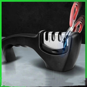 ProSharp | 4-Stage Knife Sharpener with Ergonomic Handle & Safety Grip | Versatile Tool for Kitchen Knives and Scissors 0