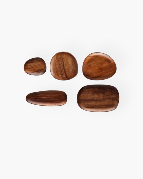 Wooden Serving Tray - Jardena - Rustic Platter Set - Natural Kitchen Decor