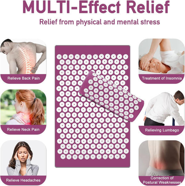 Relaxation Essentials | Acupressure Mat & Pillow Set with Portable Design ? Stress Relief & Energy Restoration 3