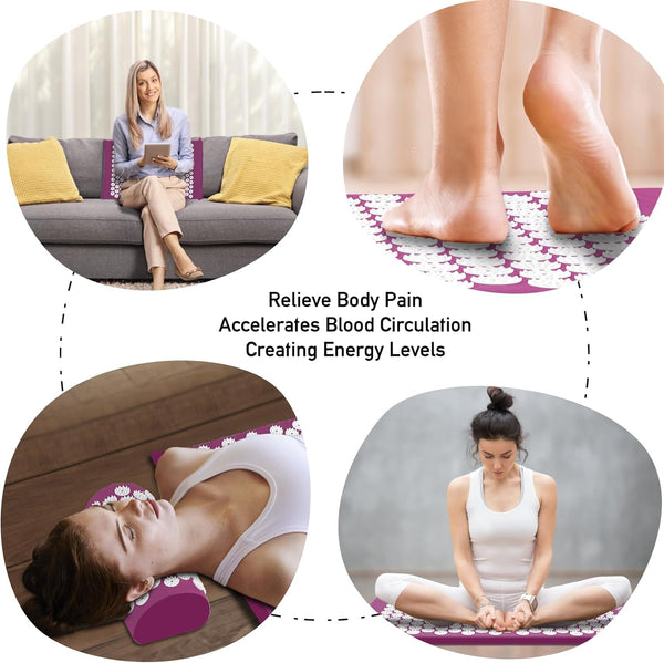 Relaxation Essentials | Acupressure Mat & Pillow Set with Portable Design ? Stress Relief & Energy Restoration 4