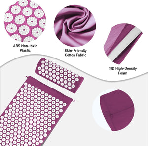 Relaxation Essentials | Acupressure Mat & Pillow Set with Portable Design ? Stress Relief & Energy Restoration 6