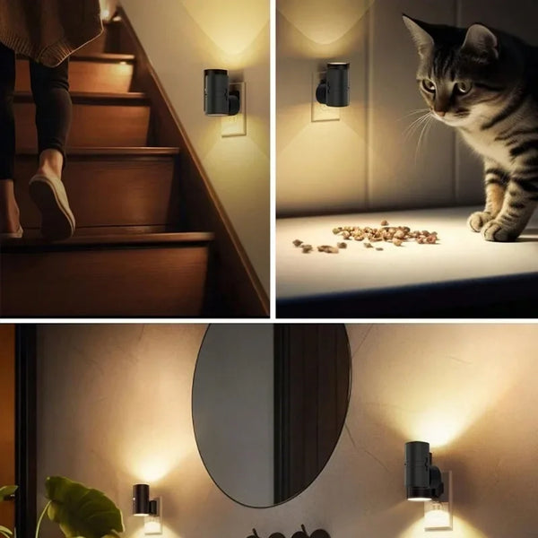 LED Night Light - LumaGlow - Motion Sensor Wall Lamp - Dimmable Plug-In