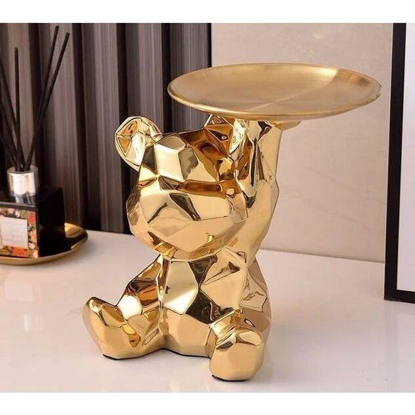 Geometric Bear Statue - Ceramix - Modern Art Decor - Space-Saving Storage