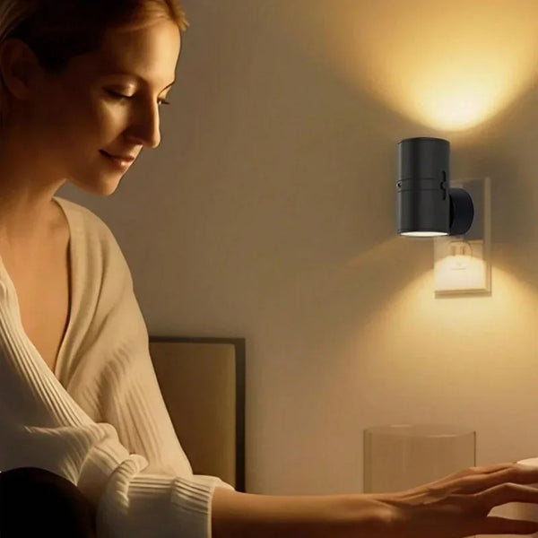 LED Night Light - LumaGlow - Motion Sensor Wall Lamp - Dimmable Plug-In