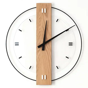 Wood Wall Clock - Oaklyn - Silent Non-Ticking Design - Minimalist Decor