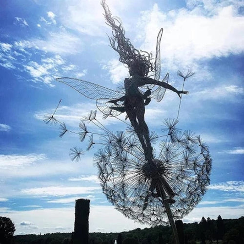 Fairy Garden Sculpture - Enchantia - Dancing Angel Figurine - Outdoor Lawn Decor