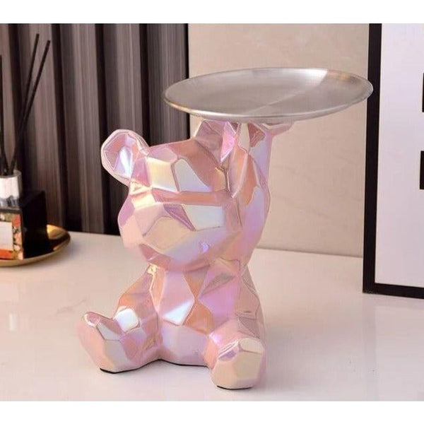 Geometric Bear Statue - Ceramix - Modern Art Decor - Space-Saving Storage